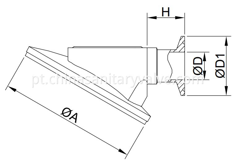 DIN Sanitary tank bottom diaphragm valve